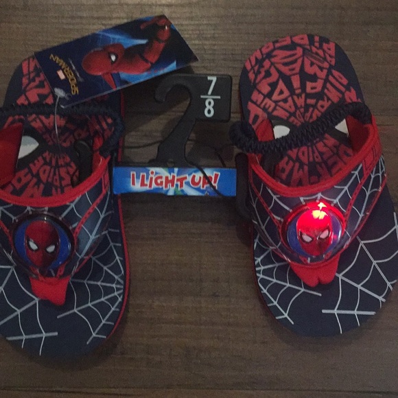 spiderman light up flip flops